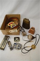Vintage Goggles, Cow Bell, Bolo tie & Misc