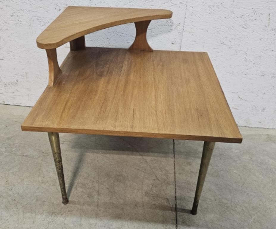 Mid century step down end table 26"26"25"