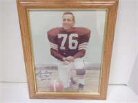 LOU GROZA SIGNED AUTO PHOTO IN FRAME