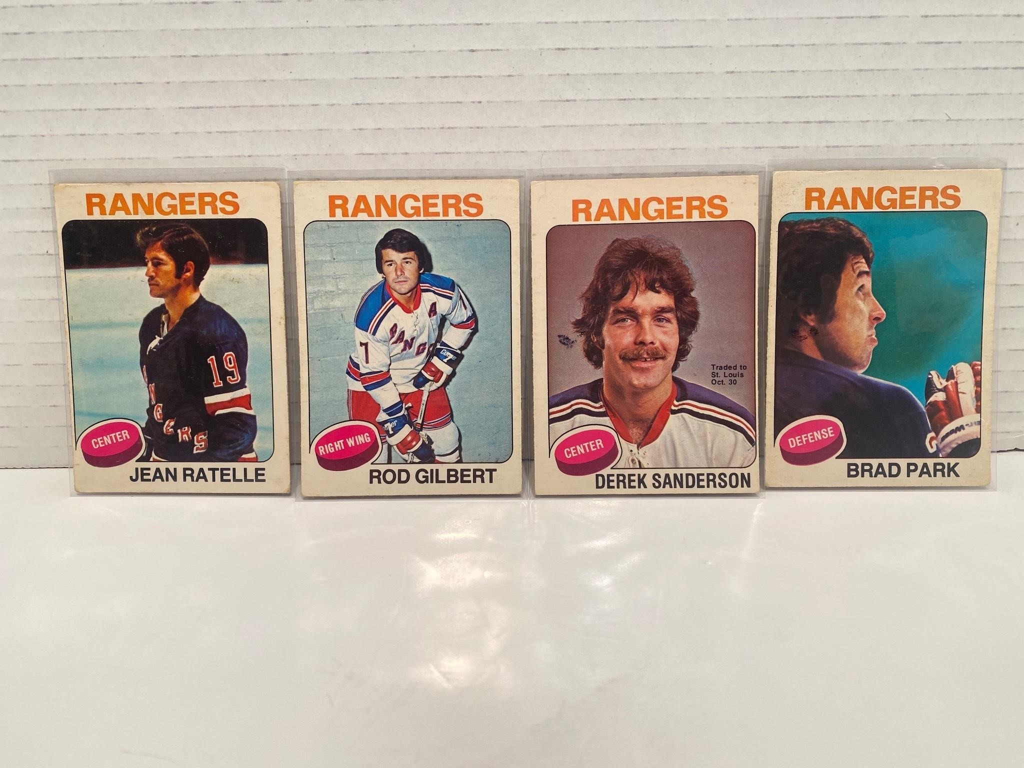4 X 1975/76 New York Rangers Card Lot