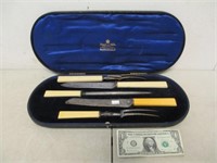 Vintage Mappin & Webb Knife Carving Set w/ Case