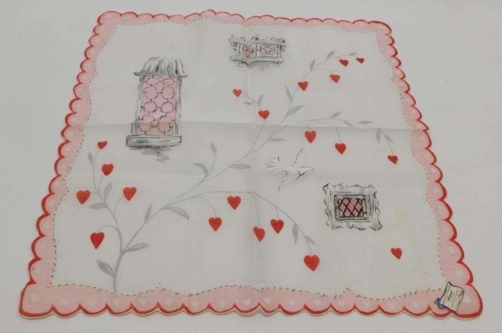 New Old Stock 1950’s Hanky with Window Cut Out -