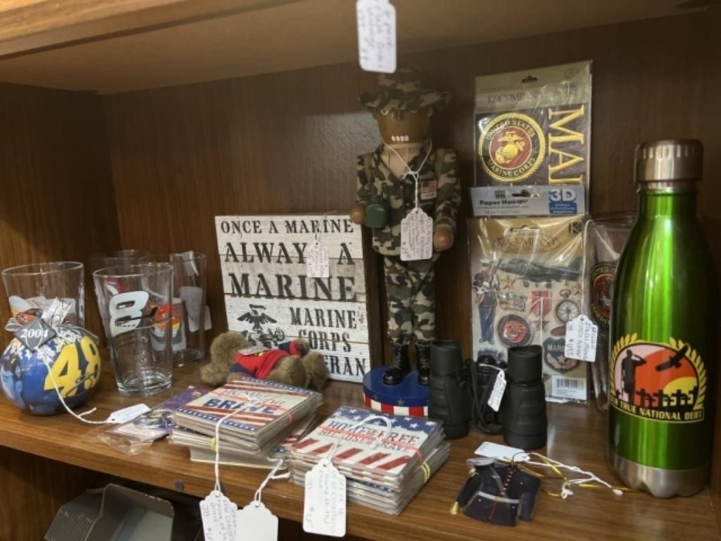 Military Collectibles, Nascar Tumbler and Ornament