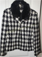 Donna Morgan Jacket w/faux fur, size 10