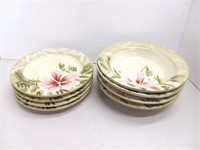 Floral plates and bowls encore pink flowers
