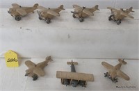 French Twin-Motor Airplane & 6 Cast Airplanes