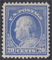 US Stamps #419 Mint LH 1914 Perf 12 Franklin CV $