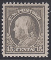 US Stamps #418 Mint LH 1914 Perf 12 Franklin CV $