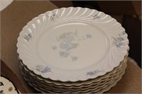 Set of 7 Limoges Bergere Dinner Plates