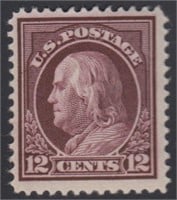 US Stamps #417 Mint LH 1914 Perf 12 Franklin CV $