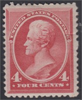 US Stamps #215 Mint HR with a crease and thin at u