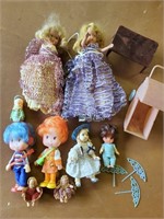 Dolls, (9 in lot) - 1" to 6"
