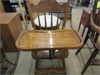 Oak/Ash Press Back High Chair