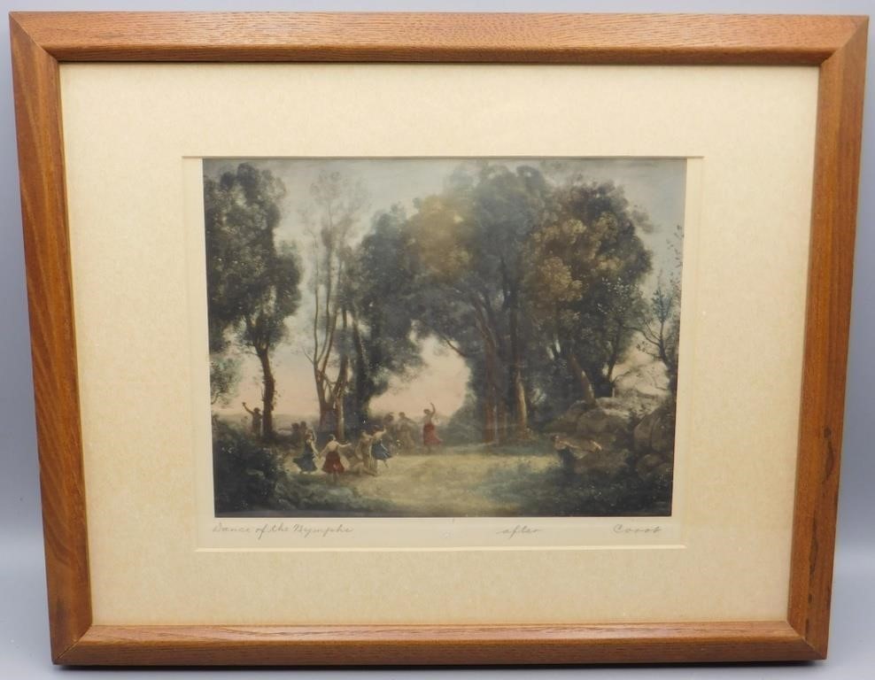 Dance of the Nymphs after Corot Lithograph