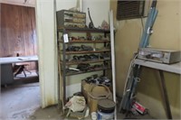 Steel Shelf & Contents in Corner by Office