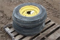 (2) Assorted 7.50-15 Tires on John Deere Rims