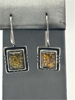 Sterling Silver FINE Baltic Amber Earrings