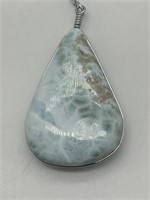 Sterling Silver Caribbean Larimar Pendant