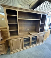 Handcrafted Solid Oak Media Center.