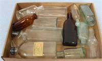 Tray Lot of Assorted Glass Bottles