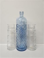 Blue Glass Bottle, Red Lobster Vases