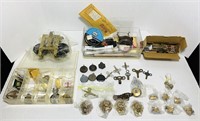 Antique Clock Parts, Lion Heads, Feet, Keys,