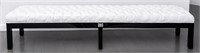 Hollywood Glam Tufted White Faux Leather Bench