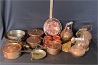 (4) Vintage Copper Tea Kettles, (8) Assorted