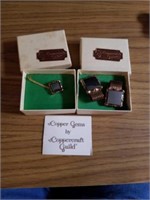 Coppercraft Guild Copper Gems CufflinksTie Tack