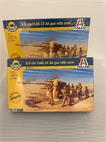 1:72 Flak 37 Gun Model Kits Lot of 2