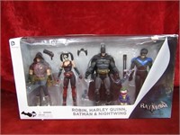 NIB Batman figures. Robin, Harley Quinn