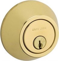 (N) Weiser Safelock Brass Round Deadbolt Lock, ANS