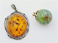 Resin & Glass Pendants Lot