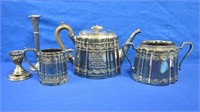 Antique Silver Plate Tea Pot Service & More