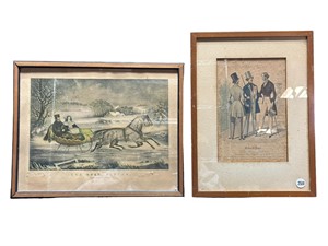 2- Antique Framed Prints