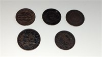 Lot of 5 1800's Maritime Coins