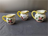 Rooster & Roses 3 Piece Creamers