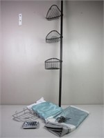 Shower Storage Rod & Bins, Curtains & Hooks