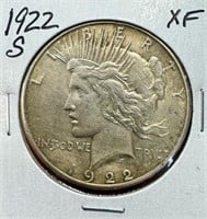 1922-S Peace Dollar-XF