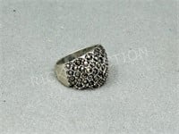 sterling & marcasite ring - size 8 1/2