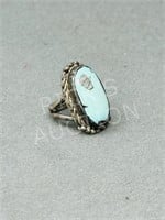 Navajo silver & turquoise ring - size 5