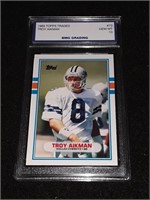 1989 Topps Traded Troy Aikamn GEM MT 10 Rookie Cow