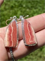 Rock, Crystal, Natural, Jewelry, Ear Rings, Sterli