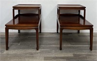 Vintage two tier mahogany side tables