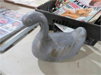 PEWTER DUCK STATUE