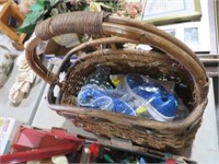 WICKER BASKET W/SHOES & PHONE CASES