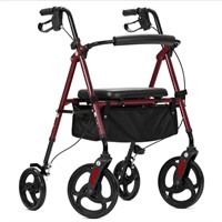 Rolling Walker with Padded Seat and Backrest,