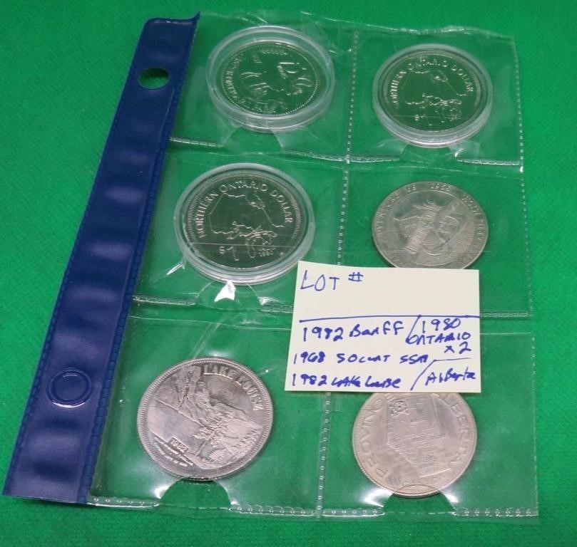 6x Canada Token Coins 1982 Banff 1980 Ontario ++