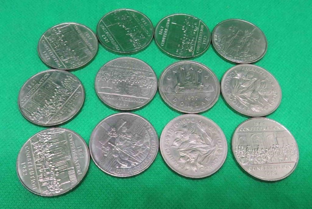 12x Canada Nickel Dollars 1982 1970 1984 1977 Coin