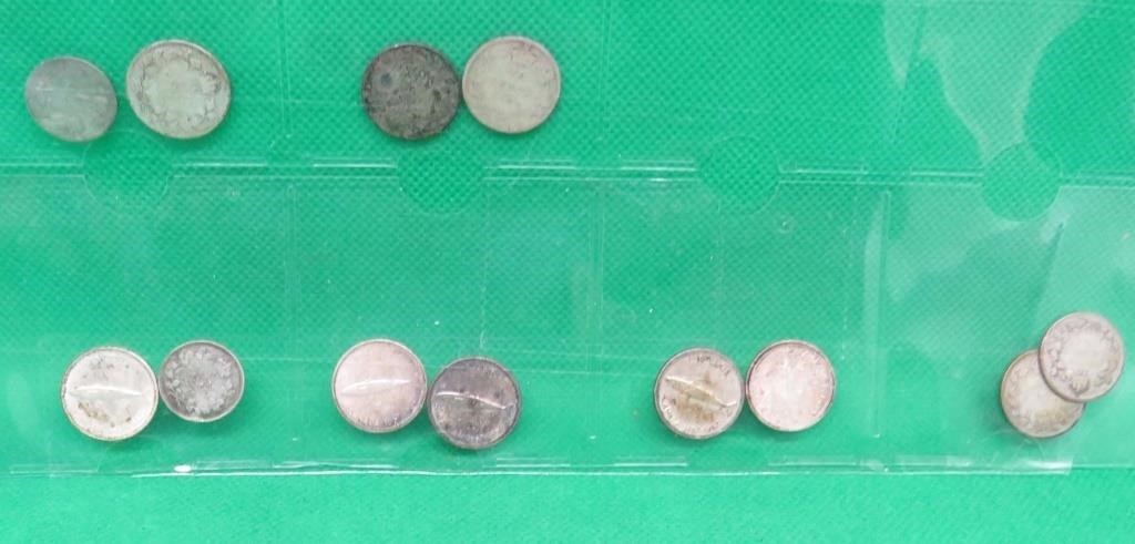 Canada SILVER Coins 5 Cents 1918 1897 + 10 Dimes